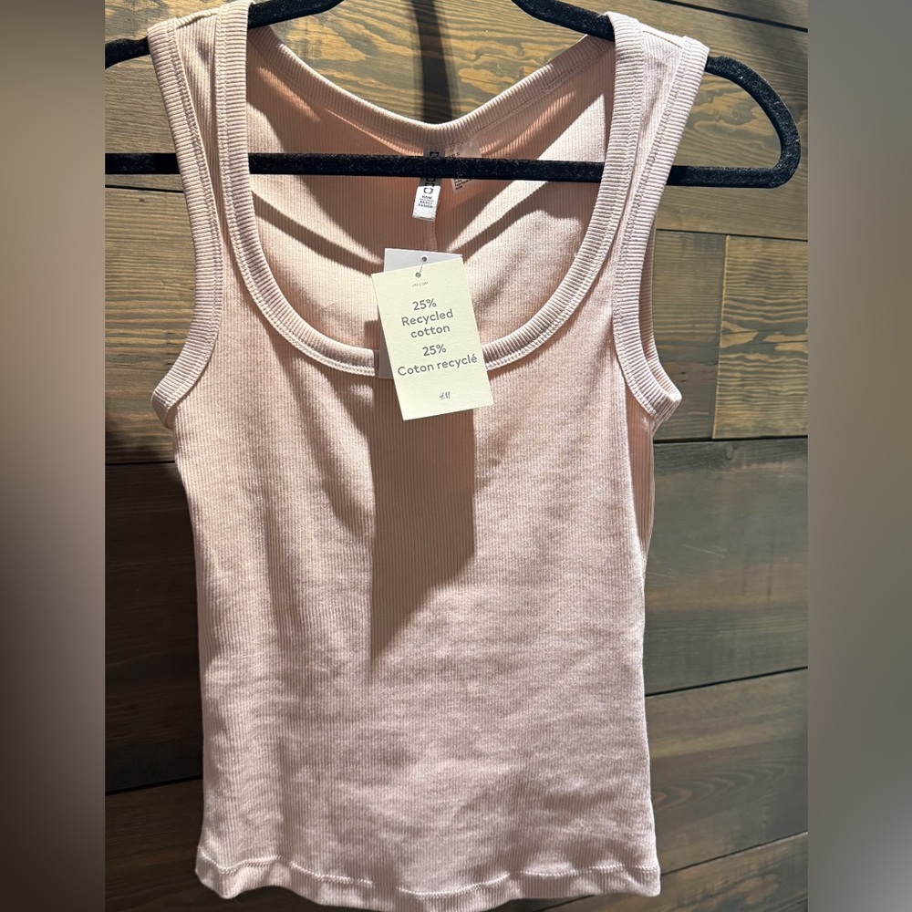 H&M Light Pink Ribbed Tank Top